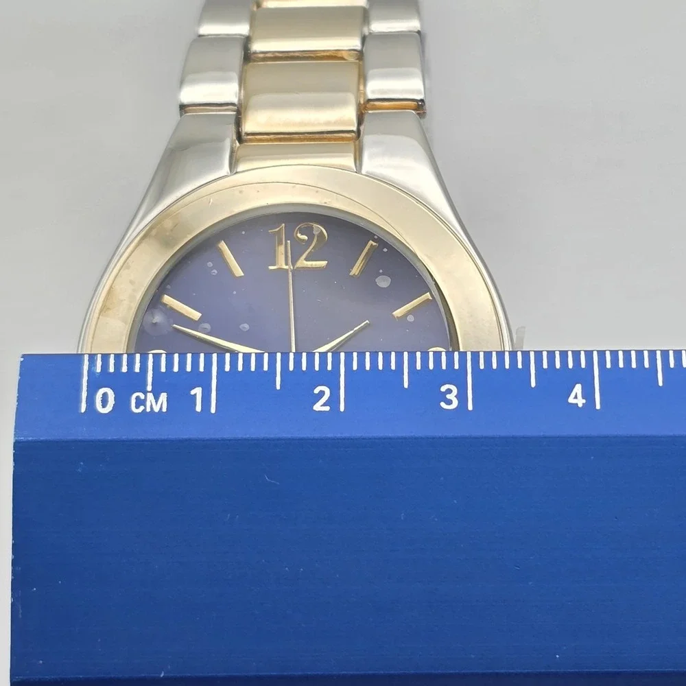 New! CHICO'S Watch Navy Blue Dial Gold Silver Tone Band New With Tags FREE‎ $HIP